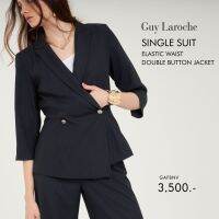 แจ็คเก็ตสูท สีกรม รูปทรงสุภาพ รุ่น Single Suite Navy-Elastic Waist Double Button แขนยาวสี่ส่วน Guy Laroche (GAFBNV)