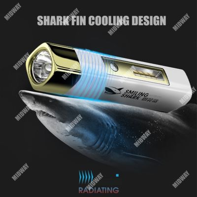 【Original】SMILING SHARK Mini Super Bright Flashlight with COB Floodlight Commando Light USB Rechargeable Wate