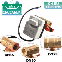 DN15 DN20 DN25บอลวาล์วมอเตอร์220V 2-Way ทองเหลืองวาล์วไฟฟ้าสามสายไฟฟ้า Actuator พร้อมสวิตช์ด้วยตนเอง RU