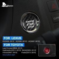 ☼▦♞ Car Engine Start Stop Button ​For Lexus ES IS LX Real Carbon Fiber Sticker For Toyota Land Cruiser Highlander RAV4 Previa Prado