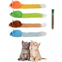 1PCS Long tail mouse cat teaster toys funny pet toys cat toys mouse trainning funny playing toys interactive with catnip 4 color