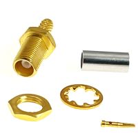 1pc New MCX Female Jack Bulkhead Nut RF Coax Connector Crimp for RG316 RG174 LMR100 Straight Goldplated Wholesale