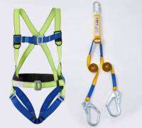 เข็มขัดเซฟตี้แบบเต็มตัว Full Body Harness และ สายแลนยาส 2ฮุก มีแอสซอฟเบอร์ Schake Lanyard + absoftber