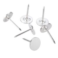 ✐☫☞ 10Pcs Silver Flat Head Upholstery Nails Jewelry Case Wood Box Drum Sofa Decorative Tacks Stud Pushpin Doornail Fasteners 11x17mm