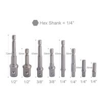 Hex Shank Socket Adapter to 1/4 quot; 3/8 quot; 1/2 quot; Impact Driver Drill Nut Power Extension Bar