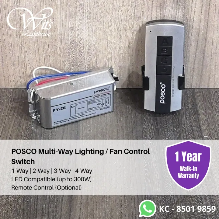 Posco Peak Electronic Light Switch Fan For Home Lighting Ceiling Remote Control 1 Way 2 3 4 Lazada Singapore Posco Peak Electronic Light Switch Fan, 4 Way Ceiling Fan Light Switch