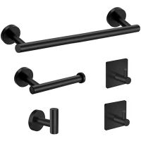 YCRAYS Black Gold Bathroom Accessories Sets Toilet Tissue Roll Paper Holder Towel Rack Bar Rail Ring Robe Clothes Hook Hardware