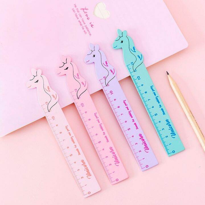 1-pcs-lytwtws-kawaii-accessories-cartoon-unicorn-woolden-measuring-straight-ruler-student-school-office-supplies-stationery