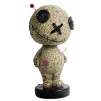 Car Shaking Head Doll Voodoo Doll Bobblehead Figure Curse Doll Resin Ornaments Car Dashboard Decorations Bobble Head Figures For
