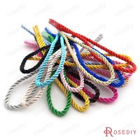 (30125)10 Meters 5mm Satin Polyester Cords Three strands of Rope Silk thread Rope Diy Jewelry Findings Accessories