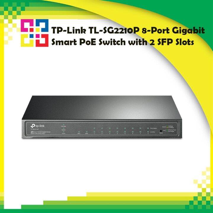 Tp Link Tl Sg2210p 8 Port Gigabit Smart Poe Switch With 2 Sfp Slots