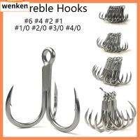 WENKEN 5Pcs/SET ป้องกันสนิม ล่อน้ำเค็ม อุปกรณ์ตกปลา น้ำเกลือ Triple Anchor Hooks Fishhooks 4X Treble Hook Sea Trolling