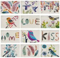 【CW】 42x32cm The Painting Placemats Cotton Feather Printed Pattern Table Mats