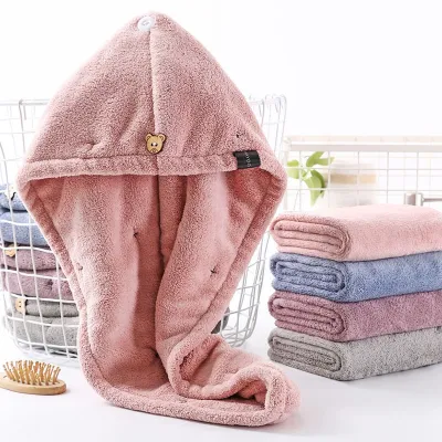 MUJI High-quality Thickening  Thickened dry hair cap Japan super absorbent dry hair towel shower cap adult female long hair cute shampoo quick-drying turban