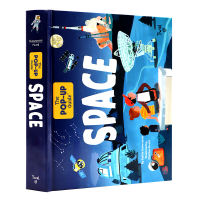 English original picture book space space childrens hardcover three-dimensional book space space space scene star astronauts 3-6 years old early teaching English Enlightenment hardcover book flipping childrens books