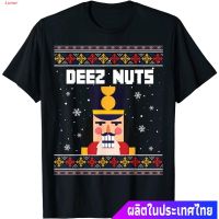 Luner เสื้อยืดลำลอง Deez Nuts Nutcracker Shirt Funny Ugly Christmas Sweater Xmas T-Shirt Mens Womens T-shirts