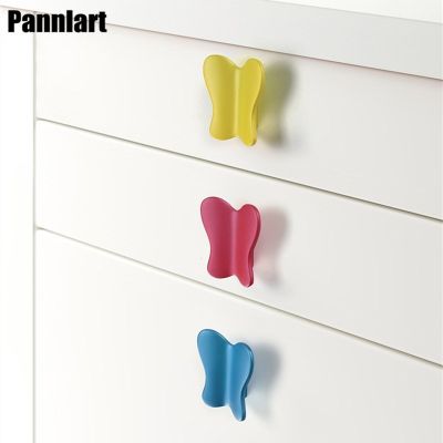 ✣◈ Pannlart 1 Pc Cute Butterfly Drawer Handles Zinc Alloy Children Room Cabinet Knobs Colorful Butterfly Furniture Handle Hardware