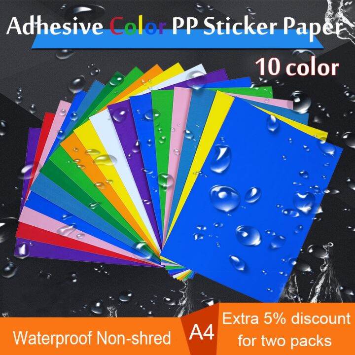 [A paper] Waterproof Non fade Non torn Colorful Sticker Paper A4 PP ...