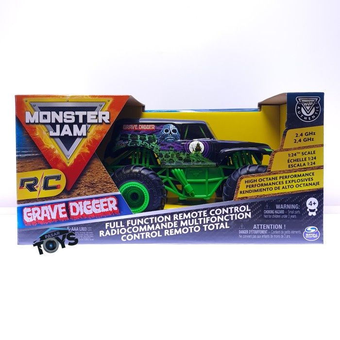 Monster Jam, Official Grave Digger Remote Control Monster Truck, 1:24  Scale, 2.4 GHz, for Ages 4 and Up