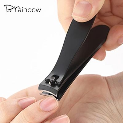 Brainbow 1pc Large Size Nail Clipper Black Carbon Stainless Steel Sharp Blades Nail Cutter Manicure Nippers Finger Toe Nail Tool