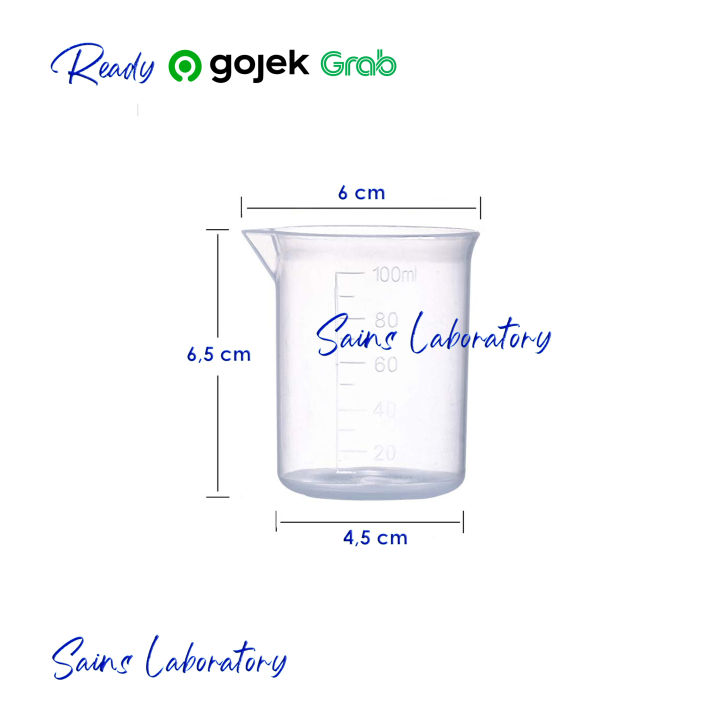 Gelas Beaker Plastik 100 Ml Gelas Ukur Plastik Gelas Takar Plastik Measuring Cup Plastic 100 Ml 5995