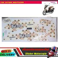 FINO Fashion Classic 20B6 รุ่น16 ปี2011 ติดรถสีน้ำตาล-ขาว สติ๊กเกอร์มอเตอร์ไซค์ Sticker Motorcycle