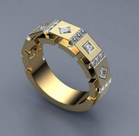 แหวนแฟชั่นใหม่ที่ขายดีที่สุดของผู้หญิงแหวนเพชรทอง16K แหวนแสดงบุคลิกภาพเครื่องประดับประจำวัน
