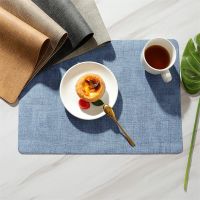 【CC】 Leather Placemats Hotel Double-Sided Table Mats And Oil-Proof Insulation