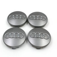 4ชิ้น/ล็อต60มม.สีเทารถศูนย์ล้อ Hub Caps ล้อรถฝาครอบตราสัญลักษณ์สำหรับ AUDI C5 A6 C6 C7 A7 A8 B8 B9 Q3 Q5 Q7 TT 80 A1 A3 8P 8V A4 B5 B6 b7 A5นิ้ว