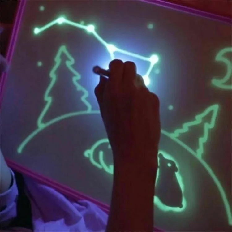 Luminescent Light Drawing Board 3D Magic Fluorescent Glow In Dark