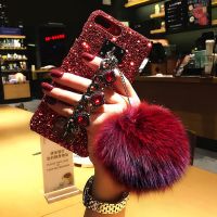 {OLI STUDIO} Luxury ForS7Edge S20Plus Note10plus A71 A51Case Glitter BlingGemChain สายคล้อง FurCover