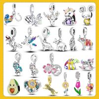 925 Silver Chameleon Animals Plants Firefly Charms Pendant Bead Fits Original Pandora Bracelet Necklace Women DIY