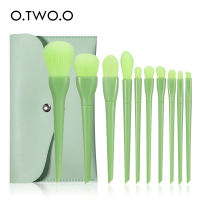 O.TWO.O 10 Pcs Makeup Brushes Set Eye Shadow Face Blush Foundation Presses Powder Eyebrow Brushes Makeup Tools Cosmetics