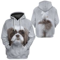 Sudaderas con capucha con estampado de animales en 3D para hombre, varios tipos de perro, jerséis estampados en la parte delantera y trasera, ropa de calle Harajuku