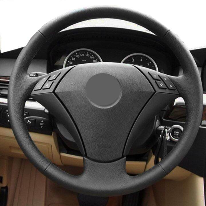 diy-black-pu-artificial-leather-wrap-hand-sewing-car-steering-wheel-cover-for-bmw-e60-sedan-530d-2003-2009-e61-touring-2004