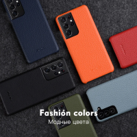 ?พร้อมส่งทุกวั?Premium Genuine Leather Case For Samsung Galaxy S21 Ultra Plus 5G Cases luxury Fashion Cow Phone Cover ✅กรณีโทรศัพท์หนังแท้?