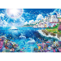 20215d DIY Diamond Painting Full Drill Round Rhinestones Mosaic Cross Stitch Kits Diamond Embroidery Dolphin Seascape