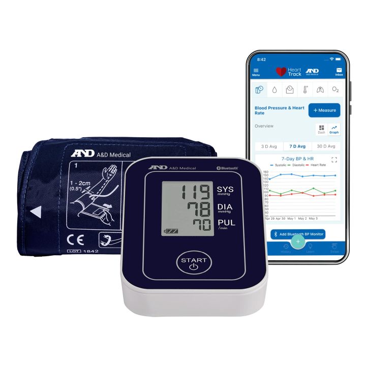 A&D Medical Deluxe Upper Arm Blood Pressure Monitor with Bluetooth (UA ...