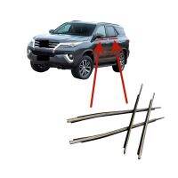 4ชิ้นสีดำหรือโครเมี่ยมนอก Windows ยางสำหรับ Toyota Fortuner 2015-2020แก้วป้องกันสภาพอากาศแถบซีลลามิเนต