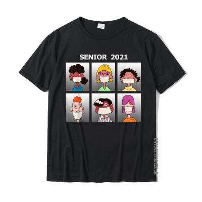 Funny Senior Class 2021 Yearbook Tee Mask Graduation Gift T-Shirt Cotton Tops Tees For Men Gift Tshirts 3D Printed Prevalent