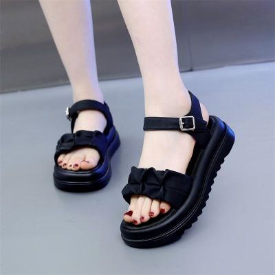 【Hot Sale】 2023 new summer one-word beach shoes with soft soles womens sandals sandals wedge