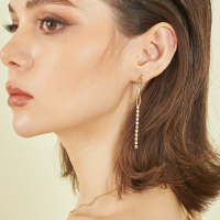 Variandco - Stella Earrings - ต่างหูชุบทองแท้ 18K Gold Plating - ต่างหูยาวคริสตัส Swarovski