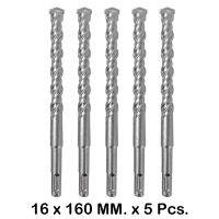 ดอกโรตารี่ ดอกสว่าน ดอกเจาะปูน 16x160 มม. จำนวน 5 ดอก 5x Rotary Hammer Drill Bit 16x160mm.