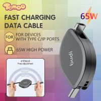 Temoo BUDI 4 In1 PD 65W &amp; 20W Retractable USB C PD Type C สายซิงค์ชาร์จความเร็วสูง Fast Charging อุปกรณ์เสริมโทรศัพท์มือถือสายชาร์จโทรศัพท์มือถือตามที่แสดงในรูปสำหรับ I D1J4