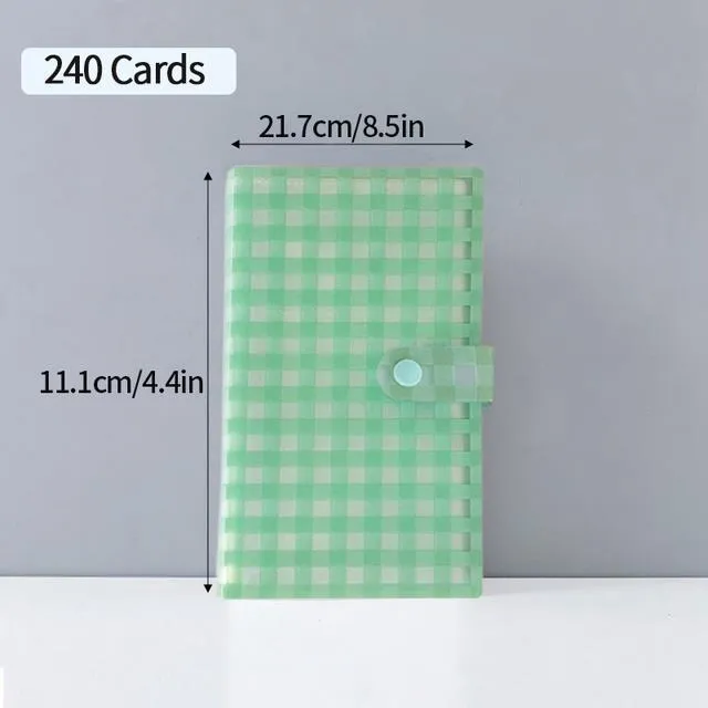 ins-kpop-photocard-holder-book-korean-photo-card-holder-kawaii-photo-album-plaid-idol-photo-album-card-collect-book