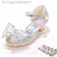 【hot】♤✱  Cinderella Shoes Kids Leather Wedges Sandals