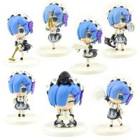 Japan Capsule Toys Anime 7 Cute Kawaii Beautiful Happy Hardworking Rem Cleaning Room Blind Box Gashapon Figures Desktop Kids Toy