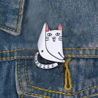 Miraculous Funny Cute Splits Cat Brooches For Women Simple Animal Pins Jewelry Enamel Pin Jackets Collar Badge For Dancer