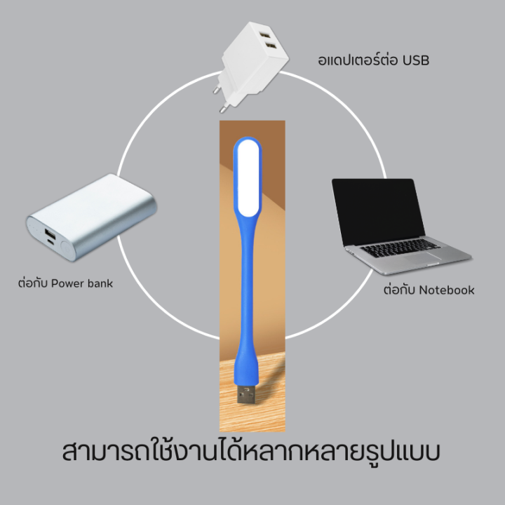 ไฟฉาย-led-usb-ไฟ-usb-ต่อโน๊ตบุ๊คได้หรือเสียบกับพาวเวอร์แบงค์-เสียบแล้วไฟสว่างขึ้นทันที-คละสี