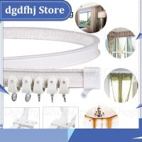 Dgdfhj Shop Flexible Ceiling Curtain 1M Track Mounted Bendable Curved Rod Rail Straight Slide Windows Decor Plastic Accessories Kit